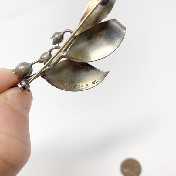 559 Vintage Anton Michelsen Gertrude Engel Silver Floral  559 Vintage Anton Michelsen Silver Floral Brooch By Gertrude Engel 1950
